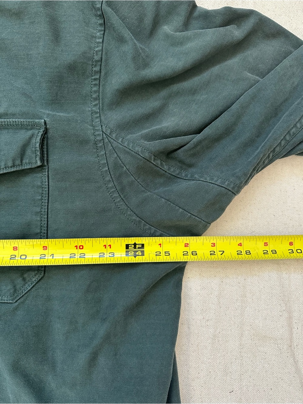 Duluth Trading Co Men 2XL Heavyweight Cotton Work Shirt Forest Green Long Sleeve - Picture 6 of 11